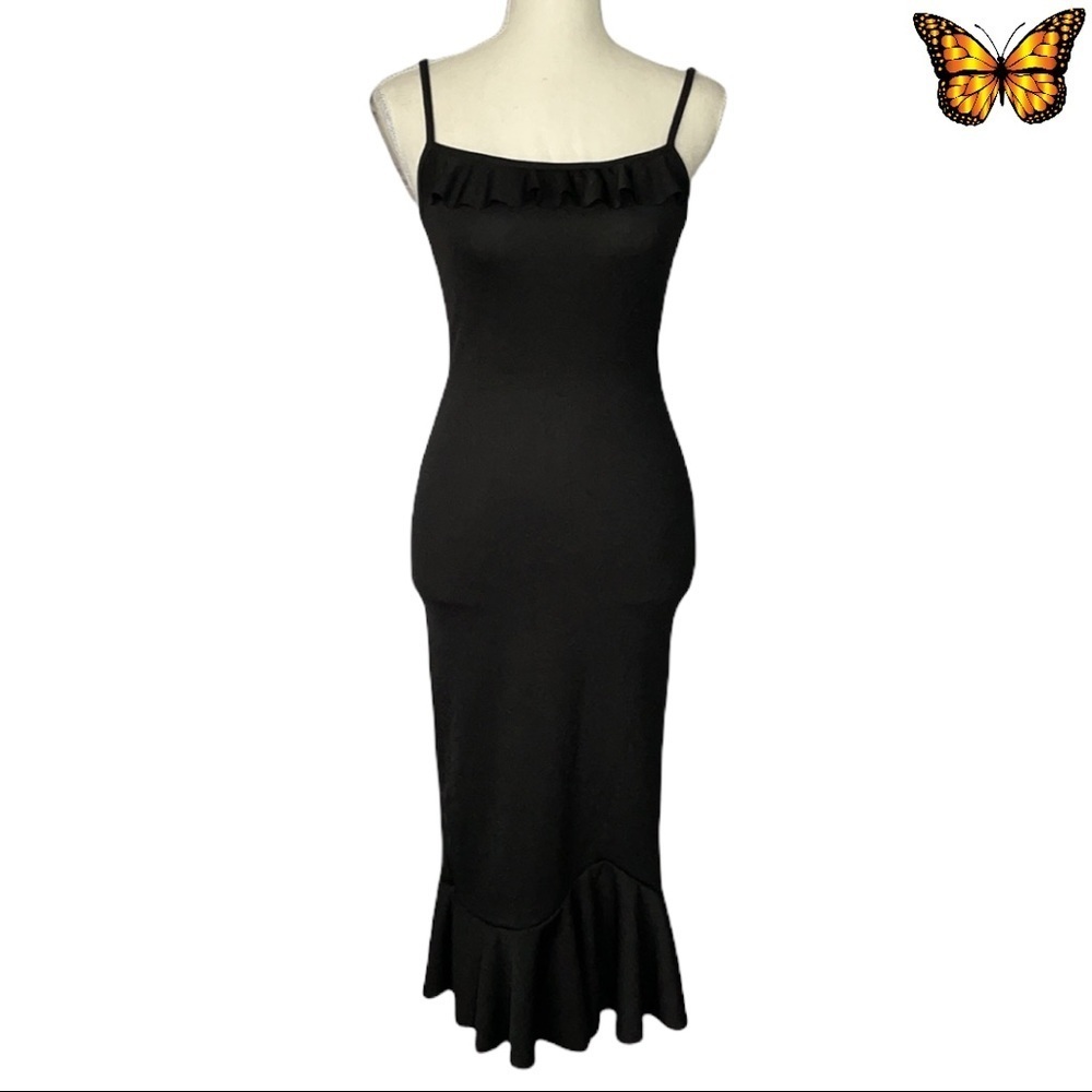 Nasty Gal Ruffle Midi Dress Size 2